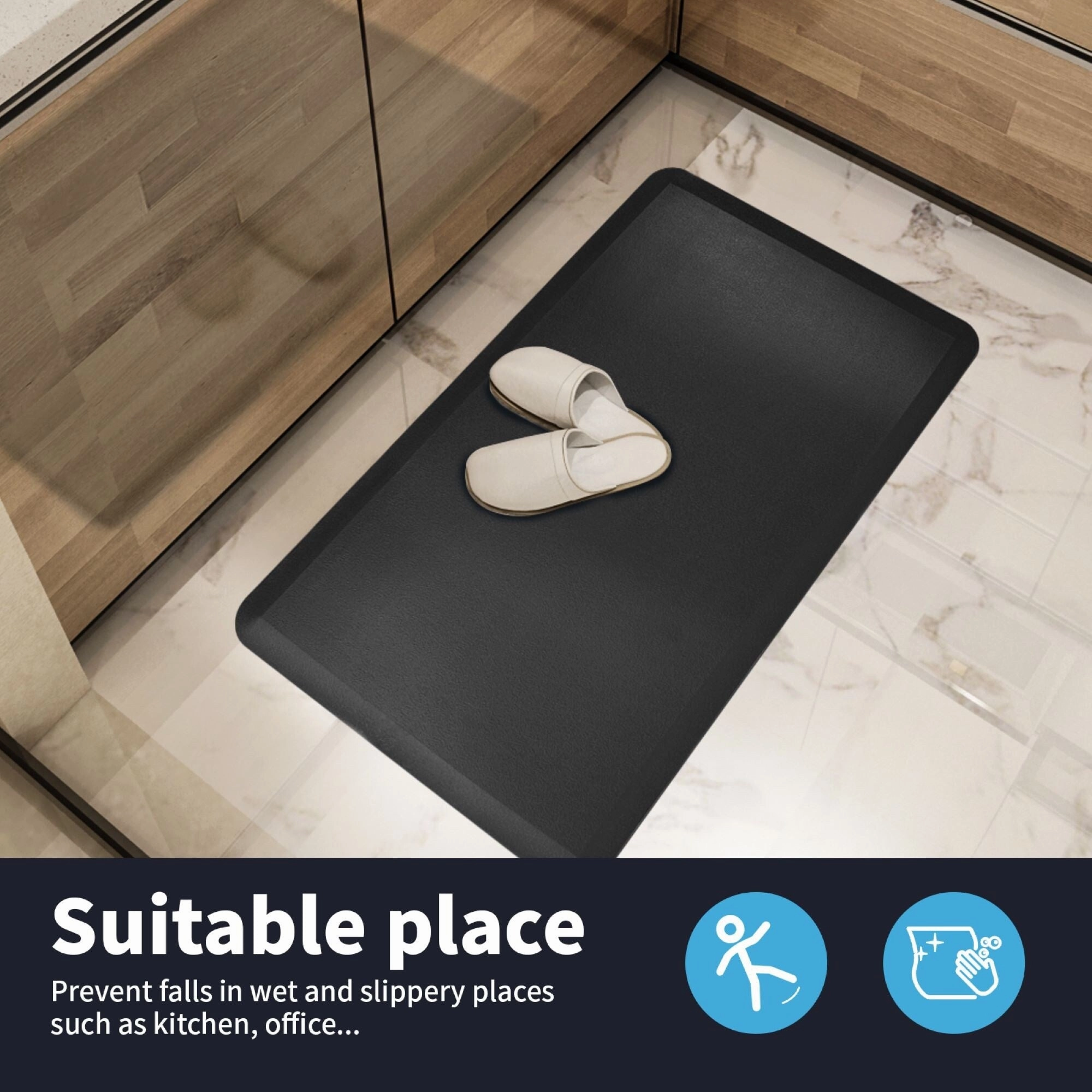 17.3x28 Anti-Fatigue Comfort Mat.3/4 Inch Non Slip Foam Cushioned Kitchen Rugs - 28''X17.3''