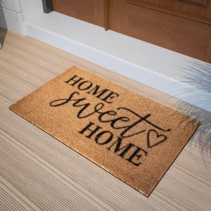 18 x 30 Indoor/Outdoor Coir Doormat with Home Sweet Home Message. Non-Slip Back