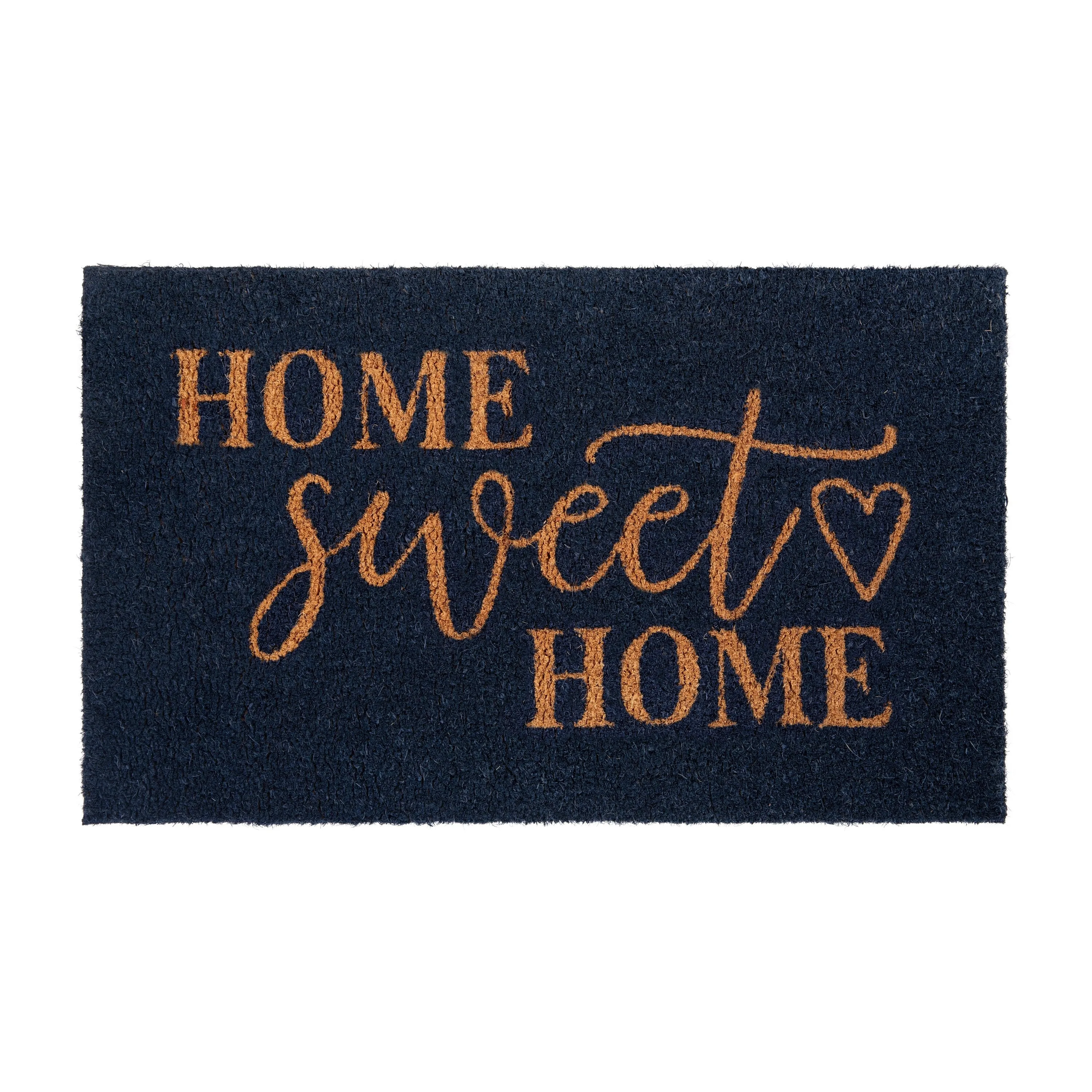 18 x 30 Indoor/Outdoor Coir Doormat with Home Sweet Home Message. Non-Slip Back