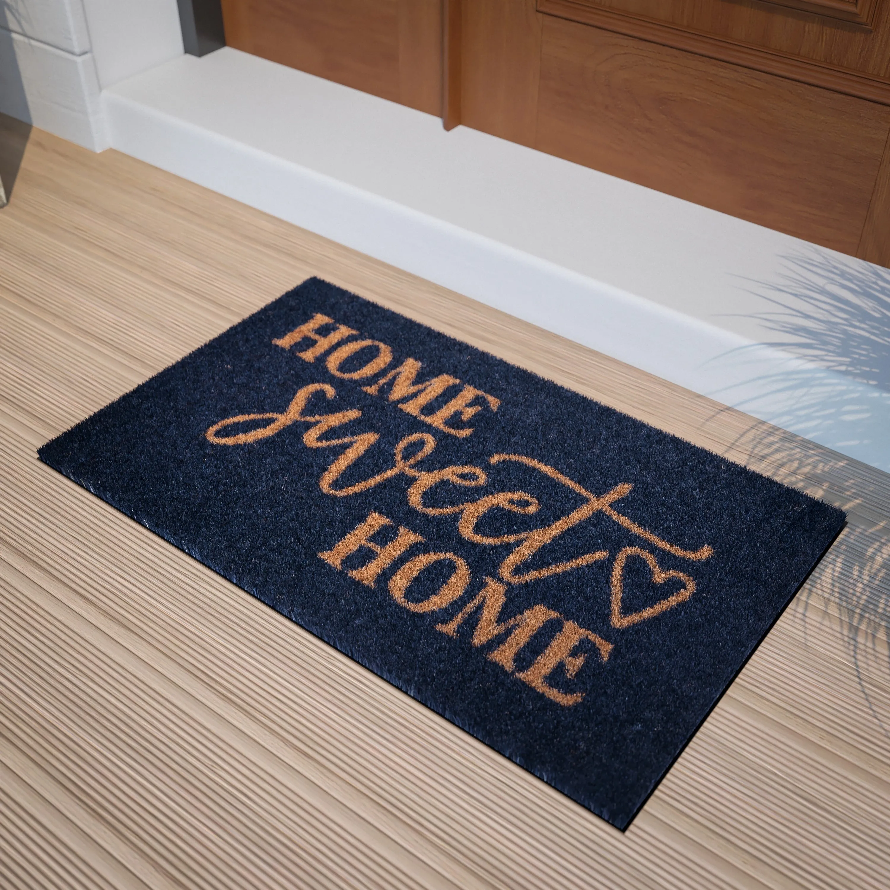 18 x 30 Indoor/Outdoor Coir Doormat with Home Sweet Home Message. Non-Slip Back