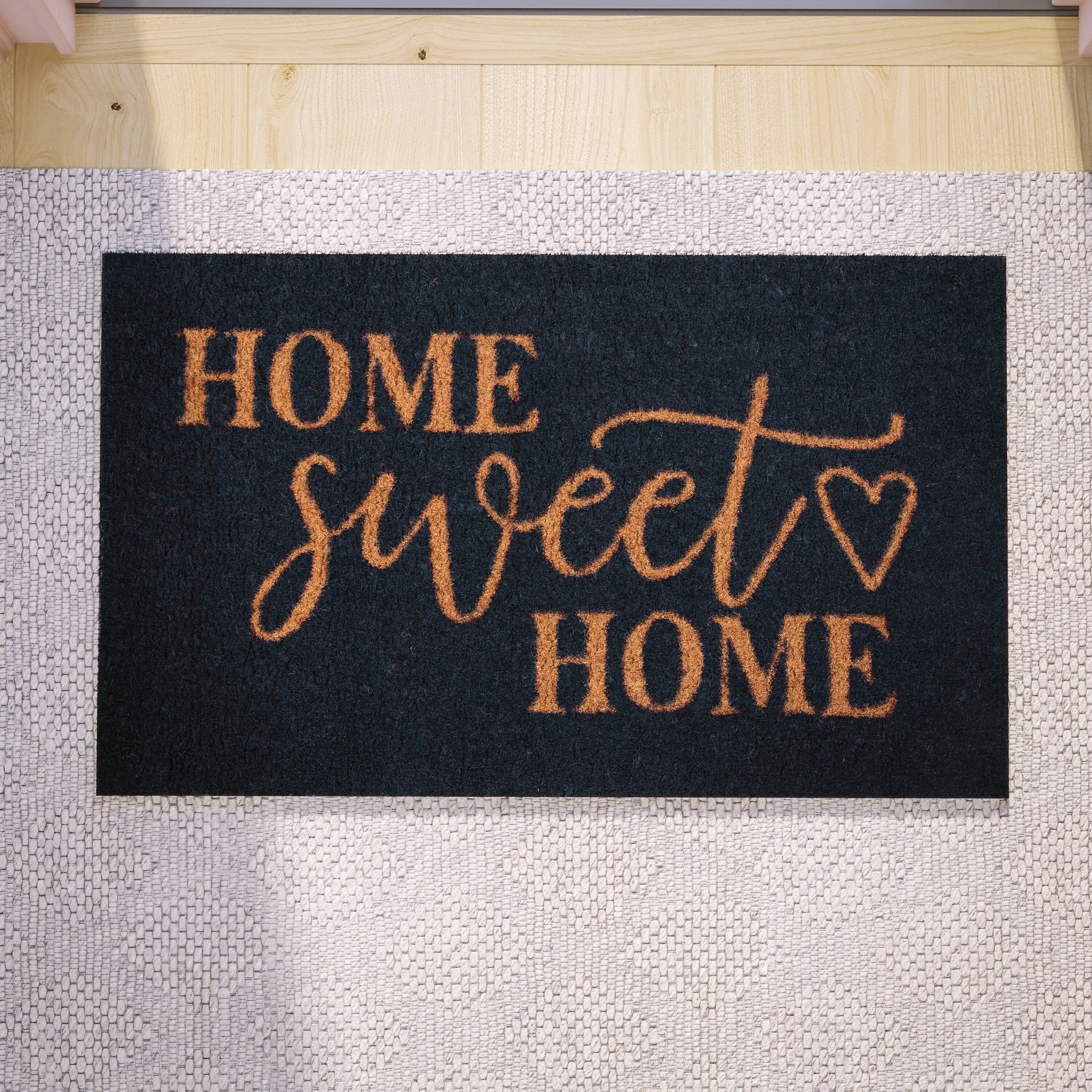 18 x 30 Indoor/Outdoor Coir Doormat with Home Sweet Home Message. Non-Slip Back