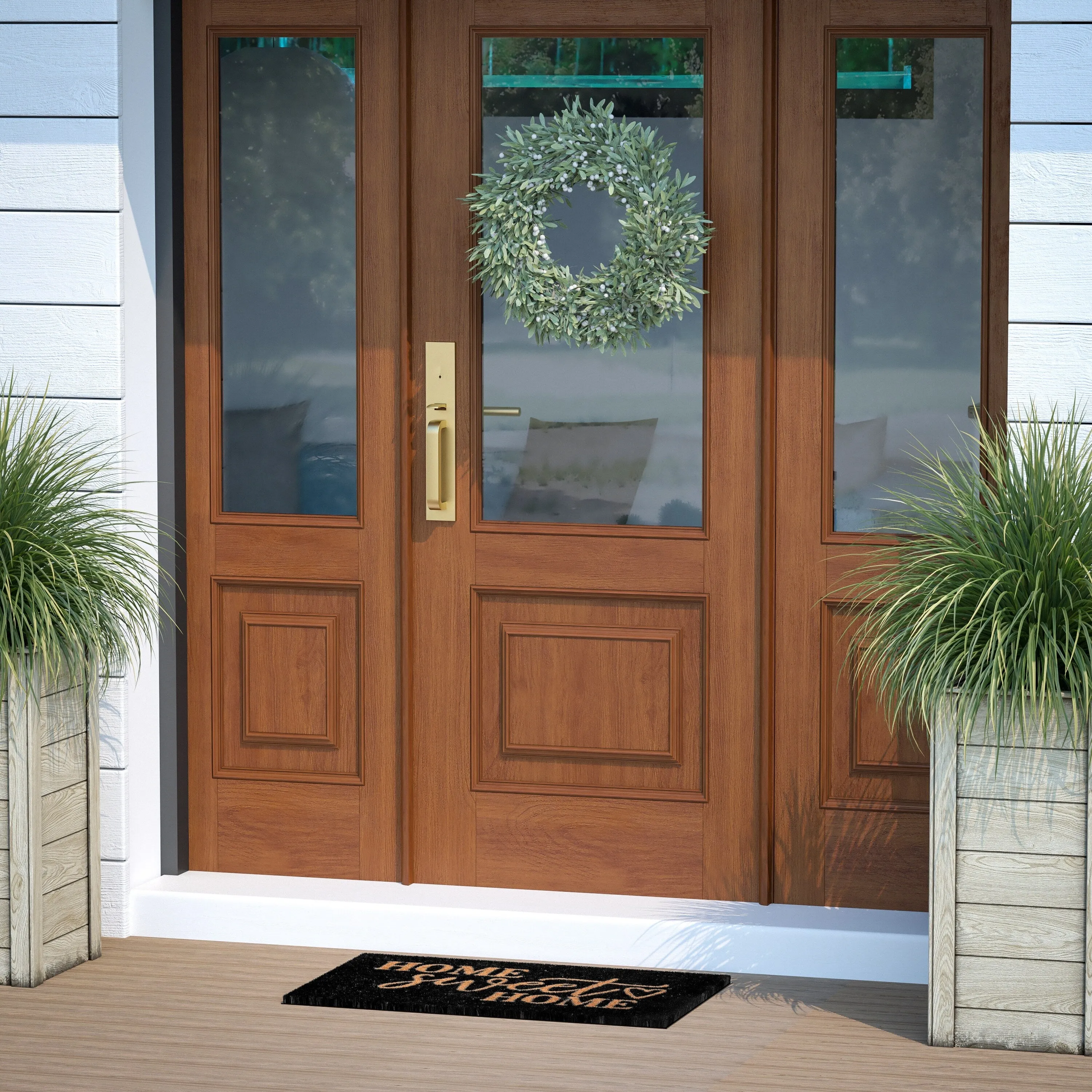 18 x 30 Indoor/Outdoor Coir Doormat with Home Sweet Home Message. Non-Slip Back