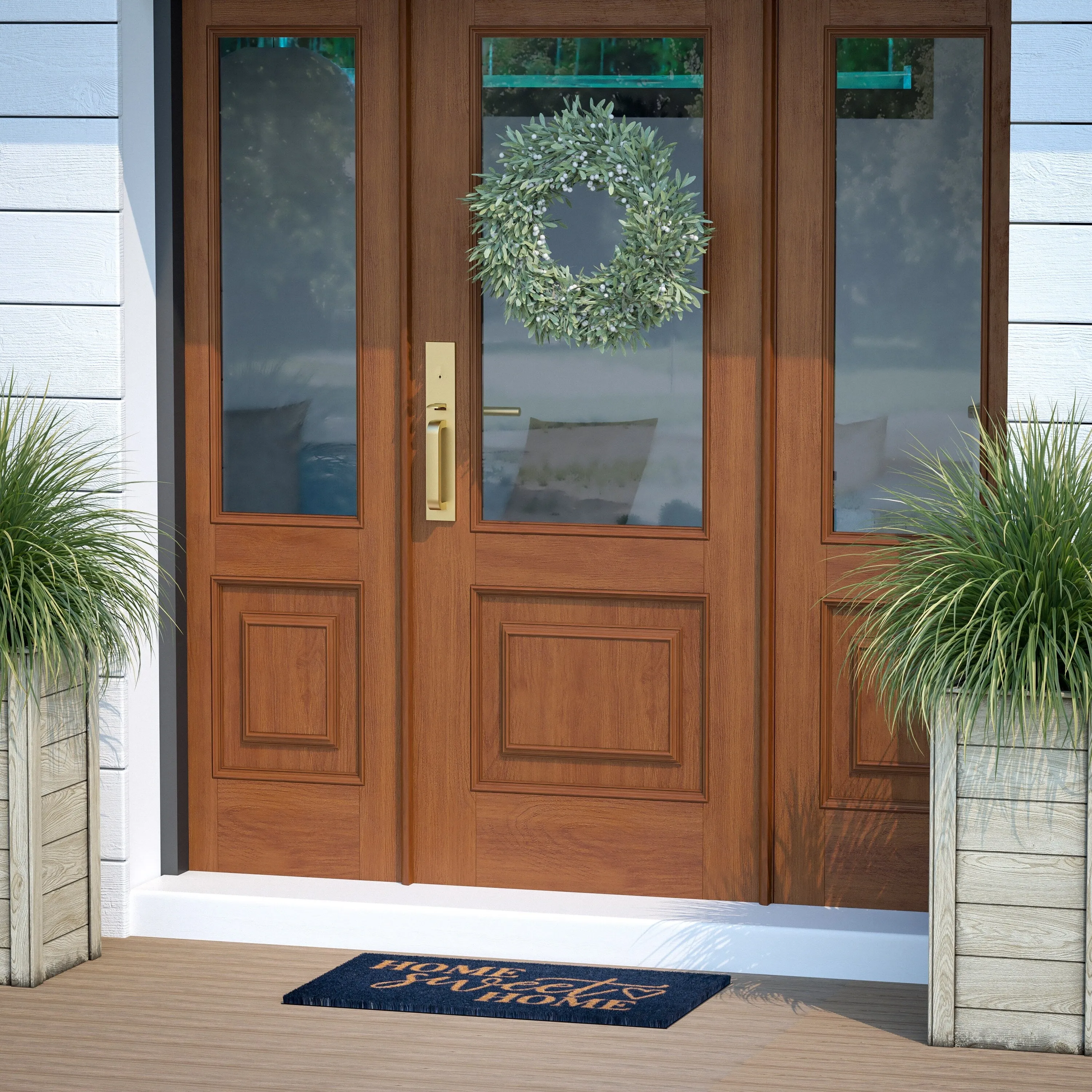 18 x 30 Indoor/Outdoor Coir Doormat with Home Sweet Home Message. Non-Slip Back