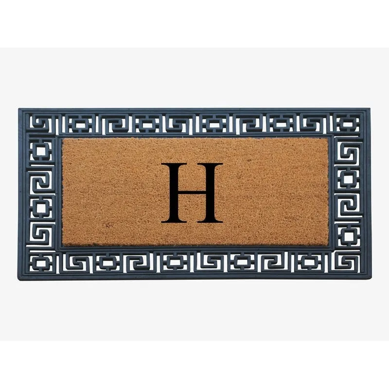 A1HC First Impression Carson Rubber and Coir 24 X 36. Heavy Duty. Easy to Clean Outdoor Monogrammed Doormat