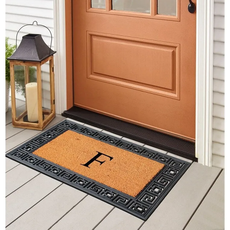 A1HC First Impression Carson Rubber and Coir 24 X 36. Heavy Duty. Easy to Clean Outdoor Monogrammed Doormat