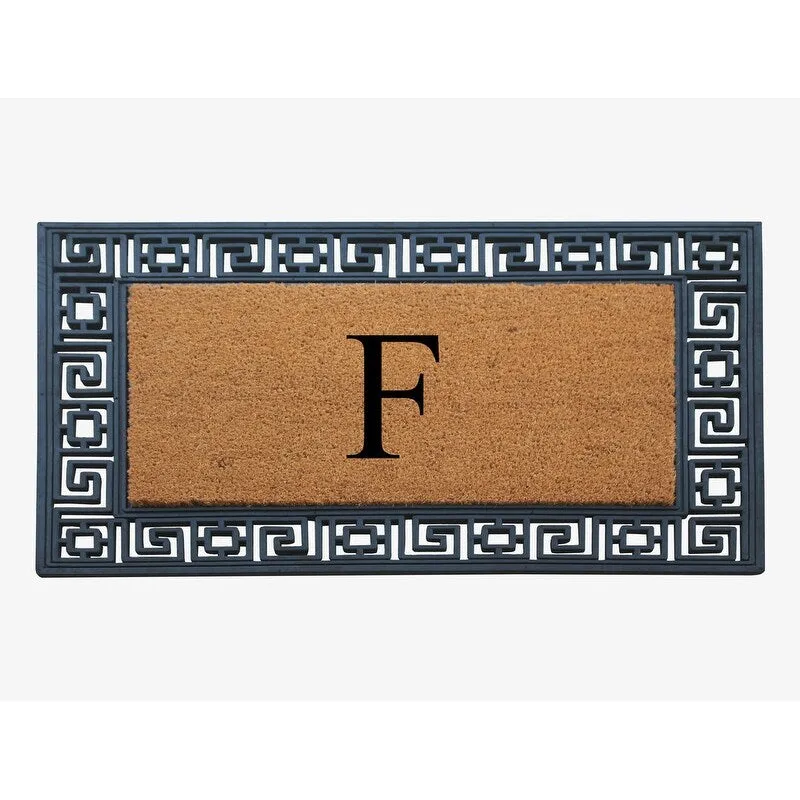 A1HC First Impression Carson Rubber and Coir 24 X 36. Heavy Duty. Easy to Clean Outdoor Monogrammed Doormat