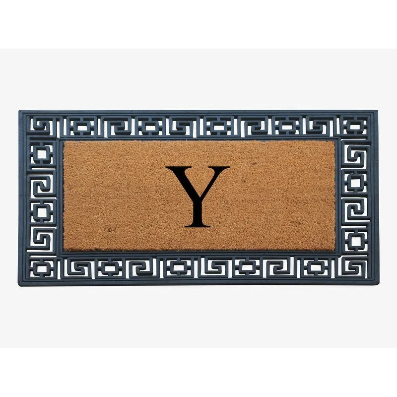 A1HC First Impression Carson Rubber and Coir 24 X 36. Heavy Duty. Easy to Clean Outdoor Monogrammed Doormat