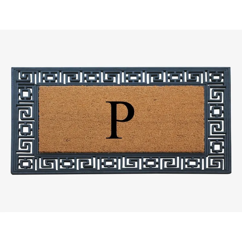 A1HC First Impression Carson Rubber and Coir 24 X 36. Heavy Duty. Easy to Clean Outdoor Monogrammed Doormat