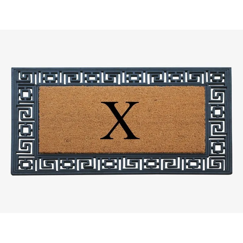 A1HC First Impression Carson Rubber and Coir 24 X 36. Heavy Duty. Easy to Clean Outdoor Monogrammed Doormat