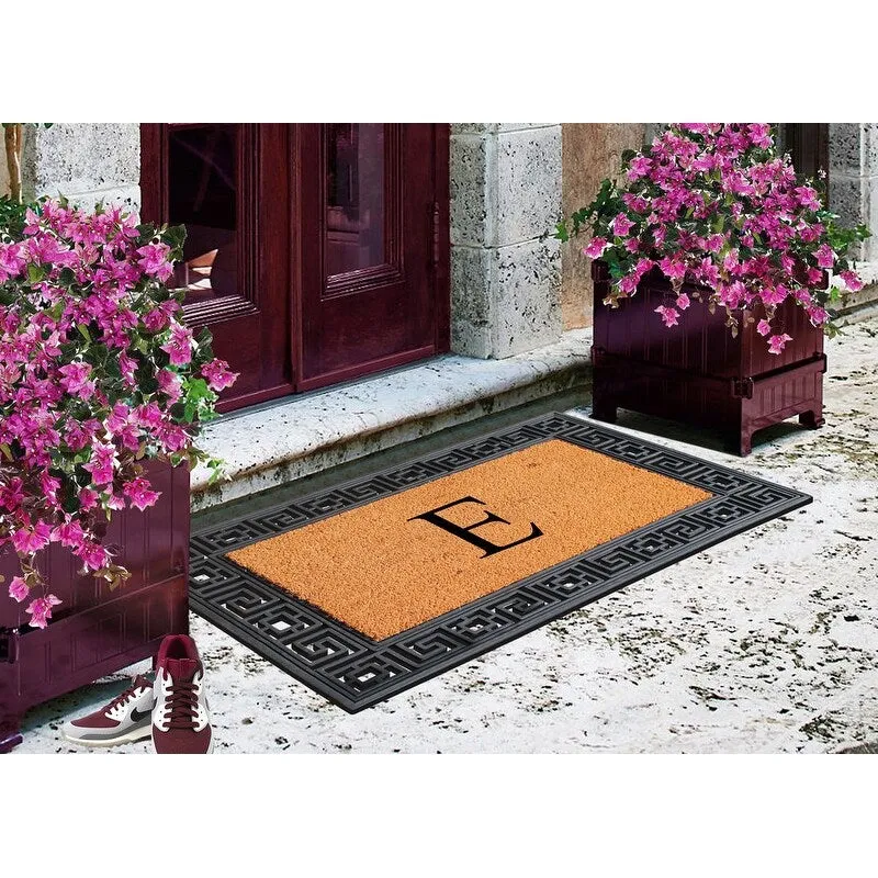 A1HC First Impression Carson Rubber and Coir 24 X 36. Heavy Duty. Easy to Clean Outdoor Monogrammed Doormat
