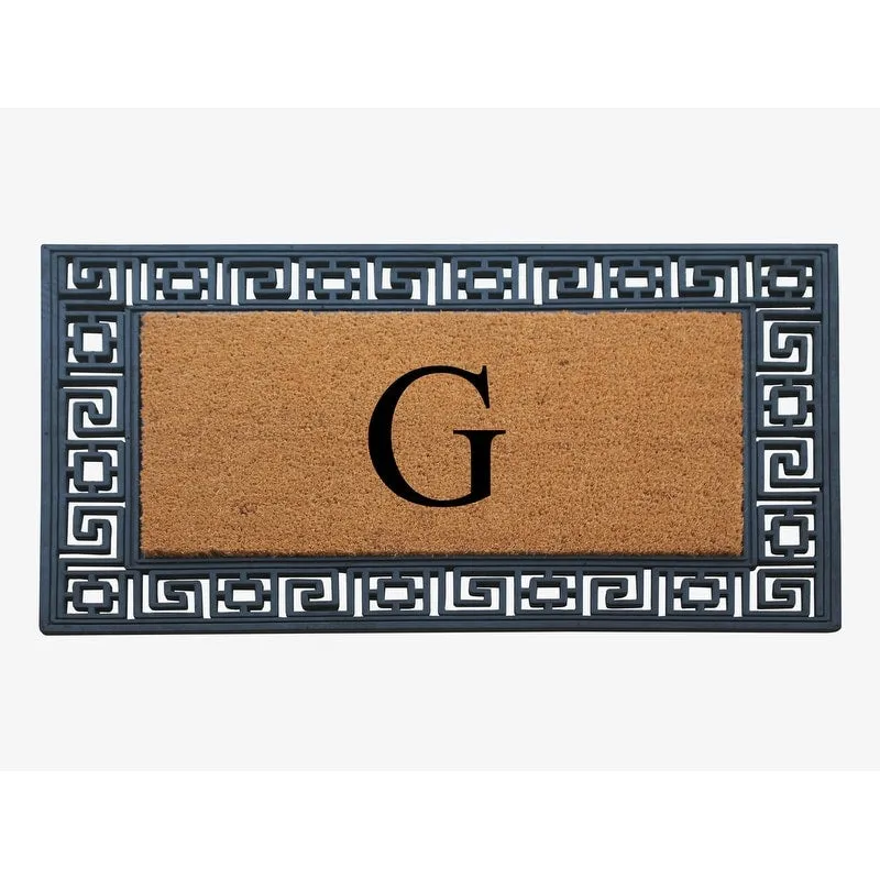 A1HC First Impression Carson Rubber and Coir 24 X 36. Heavy Duty. Easy to Clean Outdoor Monogrammed Doormat