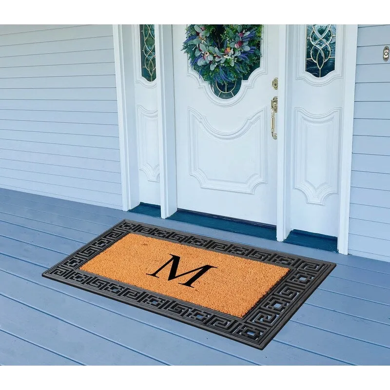 A1HC First Impression Carson Rubber and Coir 24 X 36. Heavy Duty. Easy to Clean Outdoor Monogrammed Doormat