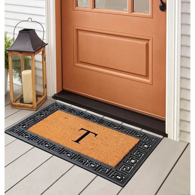 A1HC First Impression Carson Rubber and Coir 24 X 36. Heavy Duty. Easy to Clean Outdoor Monogrammed Doormat