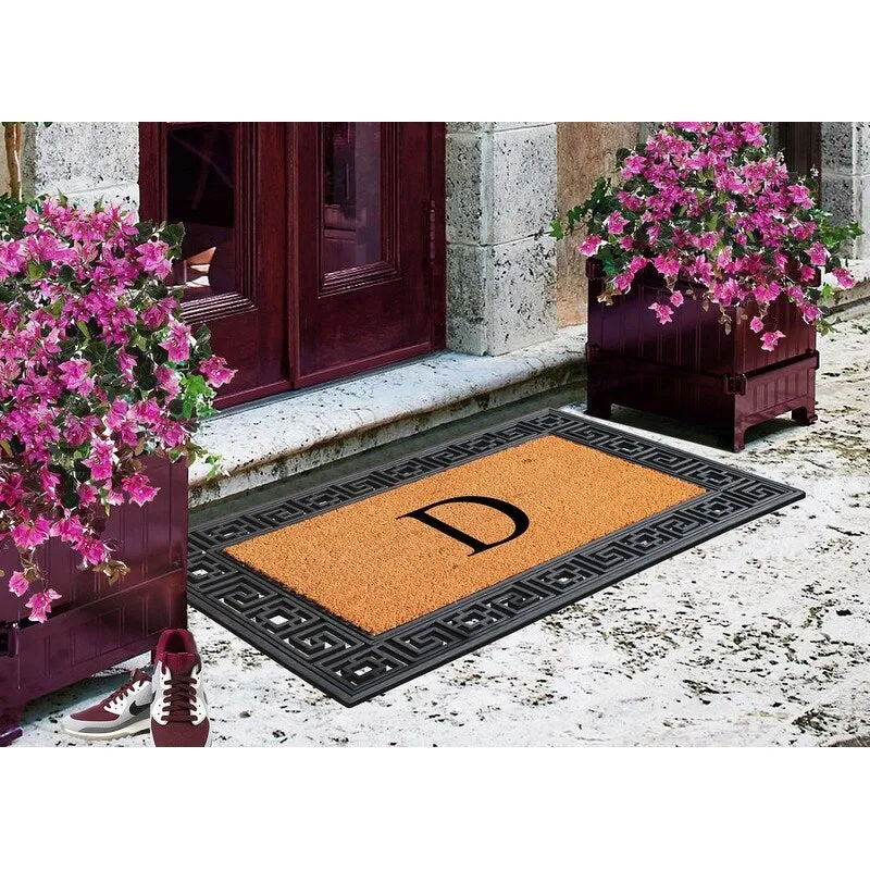 A1HC First Impression Carson Rubber and Coir 24 X 36. Heavy Duty. Easy to Clean Outdoor Monogrammed Doormat