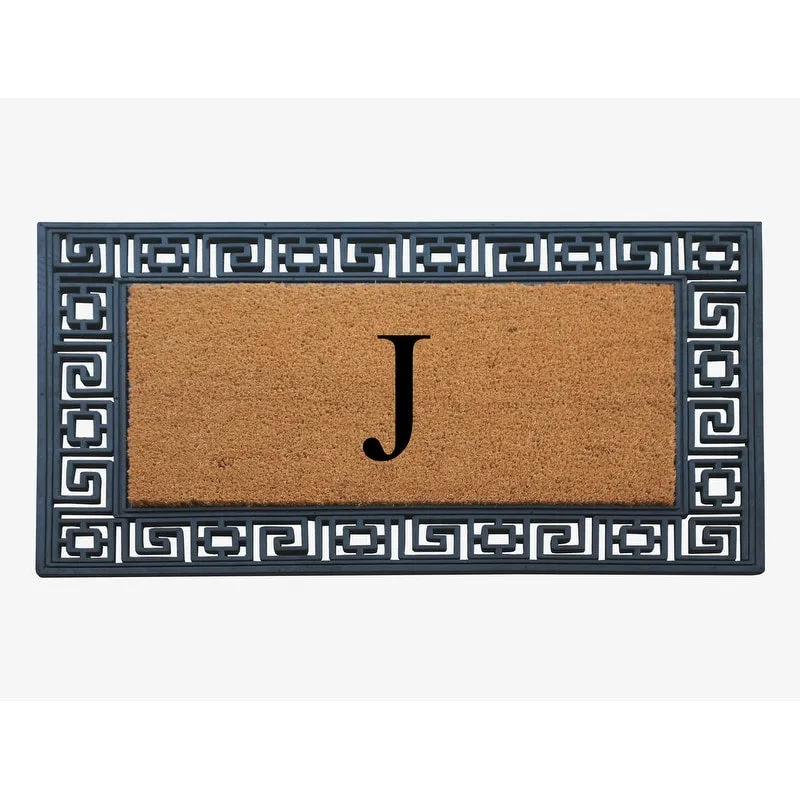 A1HC First Impression Carson Rubber and Coir 24 X 36. Heavy Duty. Easy to Clean Outdoor Monogrammed Doormat