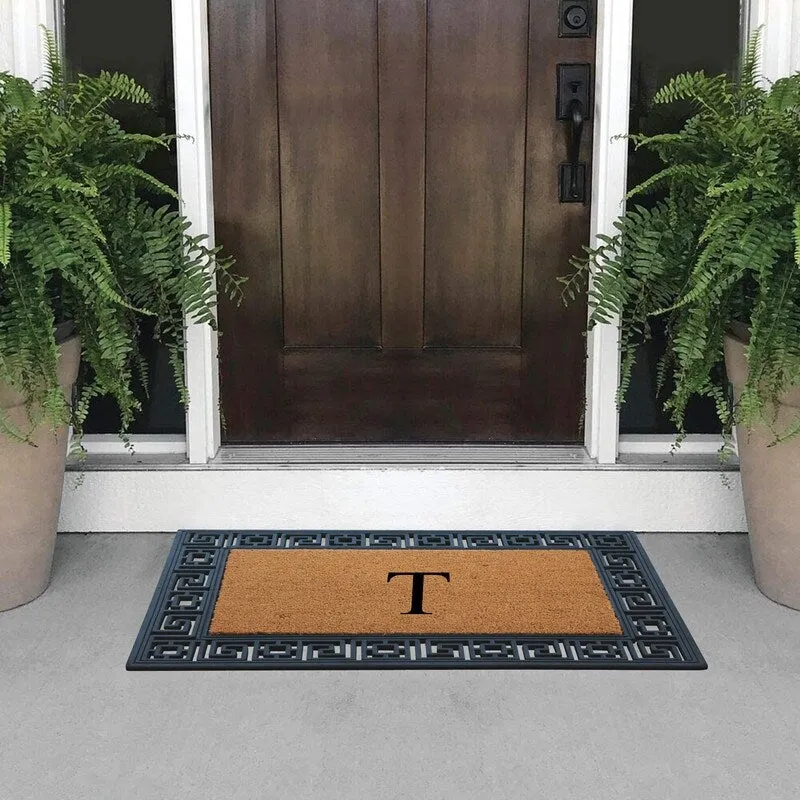 A1HC First Impression Carson Rubber and Coir 24 X 36. Heavy Duty. Easy to Clean Outdoor Monogrammed Doormat
