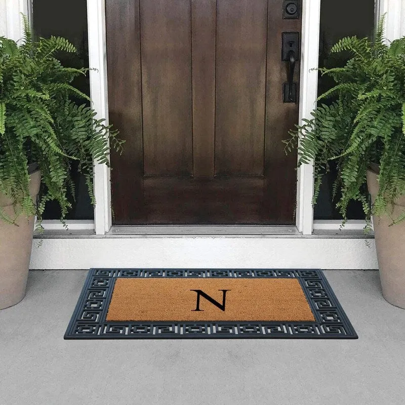 A1HC First Impression Carson Rubber and Coir 24 X 36. Heavy Duty. Easy to Clean Outdoor Monogrammed Doormat