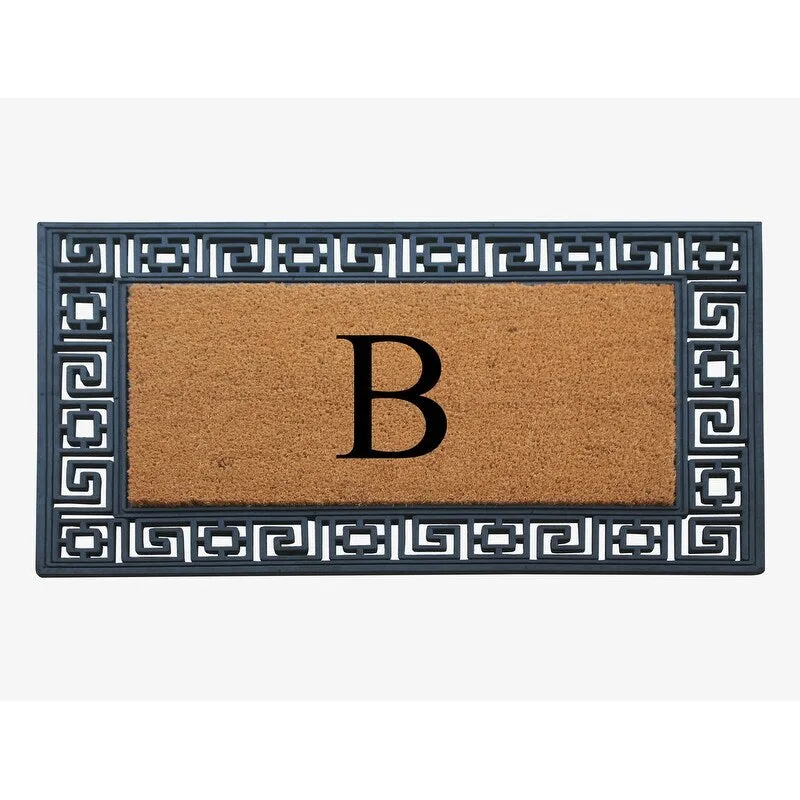 A1HC First Impression Carson Rubber and Coir 24 X 36. Heavy Duty. Easy to Clean Outdoor Monogrammed Doormat