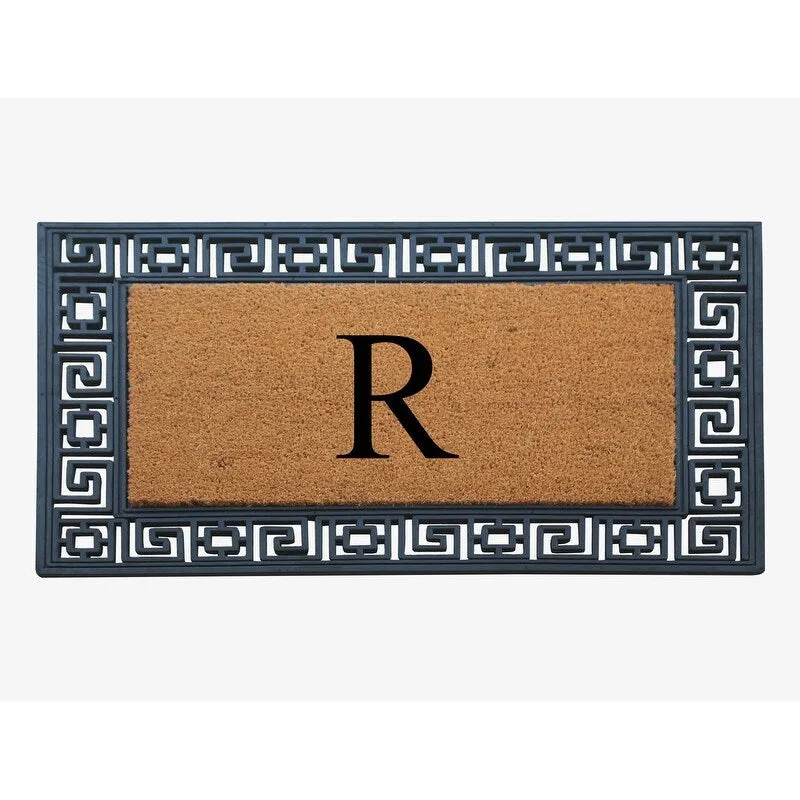 A1HC First Impression Carson Rubber and Coir 24 X 36. Heavy Duty. Easy to Clean Outdoor Monogrammed Doormat