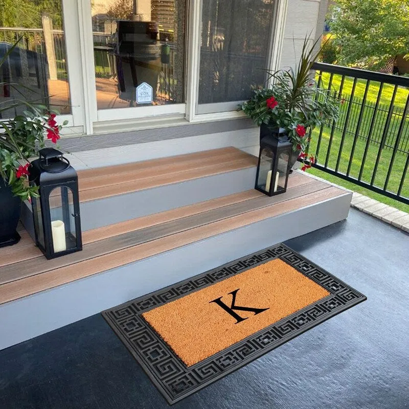 A1HC First Impression Carson Rubber and Coir 24 X 36. Heavy Duty. Easy to Clean Outdoor Monogrammed Doormat