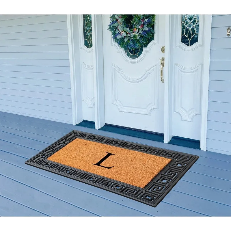 A1HC First Impression Carson Rubber and Coir 24 X 36. Heavy Duty. Easy to Clean Outdoor Monogrammed Doormat