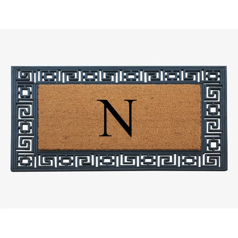 A1HC First Impression Carson Rubber and Coir 24 X 36. Heavy Duty. Easy to Clean Outdoor Monogrammed Doormat