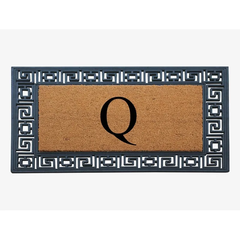 A1HC First Impression Carson Rubber and Coir 24 X 36. Heavy Duty. Easy to Clean Outdoor Monogrammed Doormat
