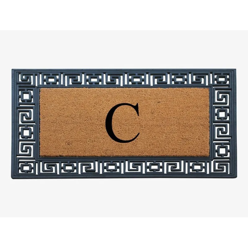 A1HC First Impression Carson Rubber and Coir 24 X 36. Heavy Duty. Easy to Clean Outdoor Monogrammed Doormat