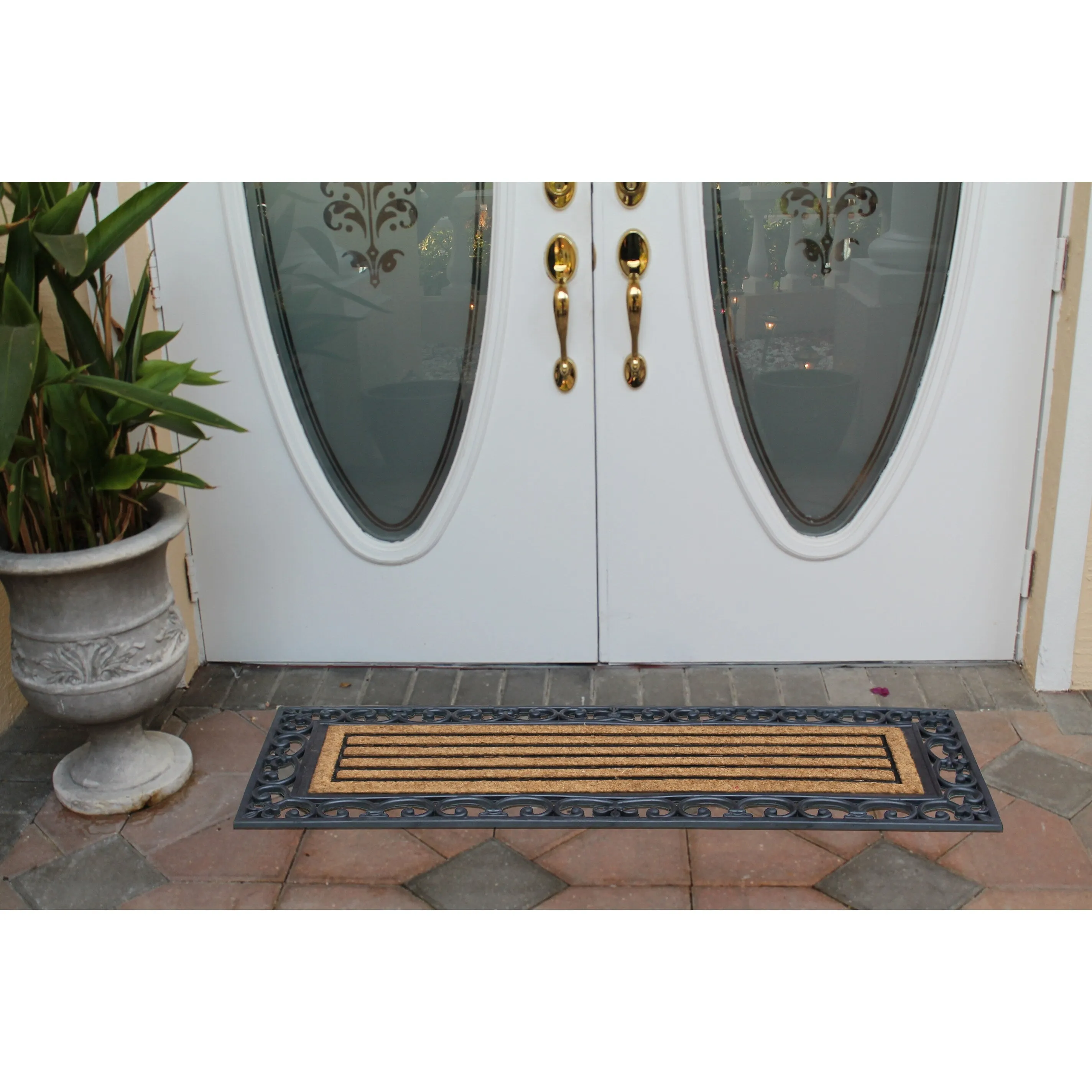 A1HC First Impression Clarence Rubber and Coir Molded Doormat 18 x 48