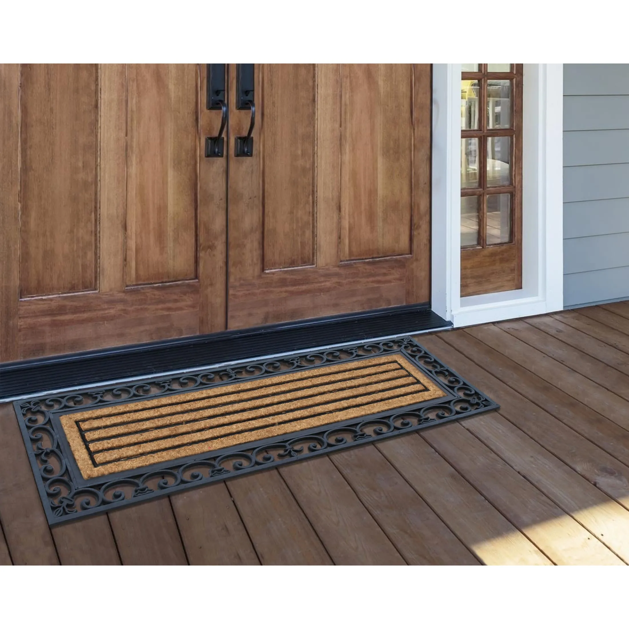 A1HC First Impression Clarence Rubber and Coir Molded Doormat 18 x 48