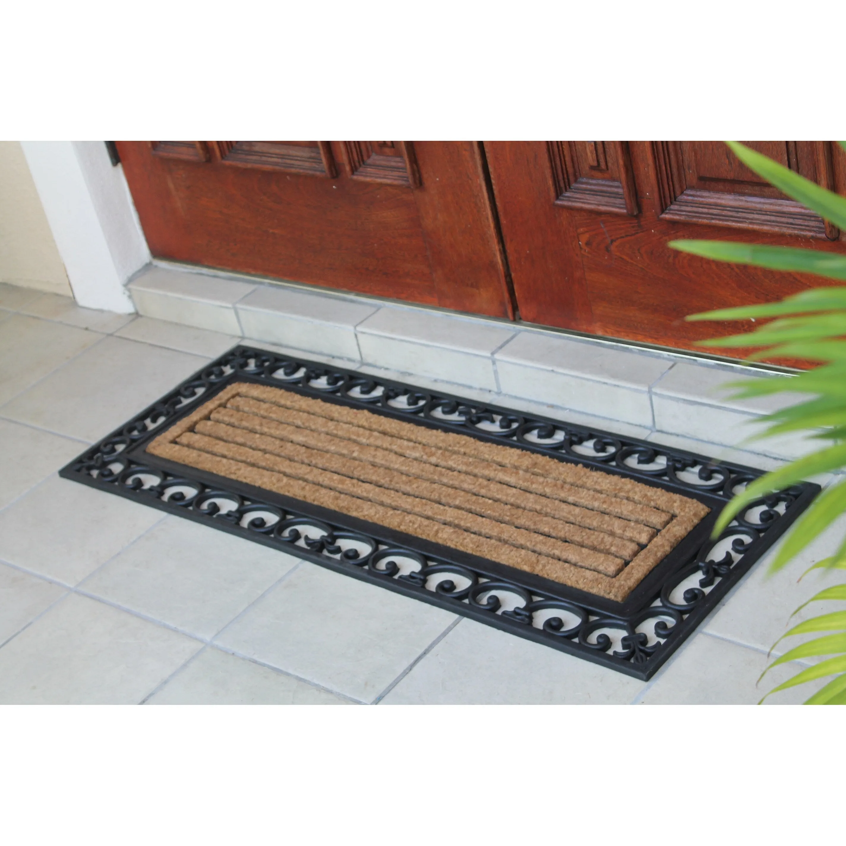 A1HC First Impression Clarence Rubber and Coir Molded Doormat 18 x 48