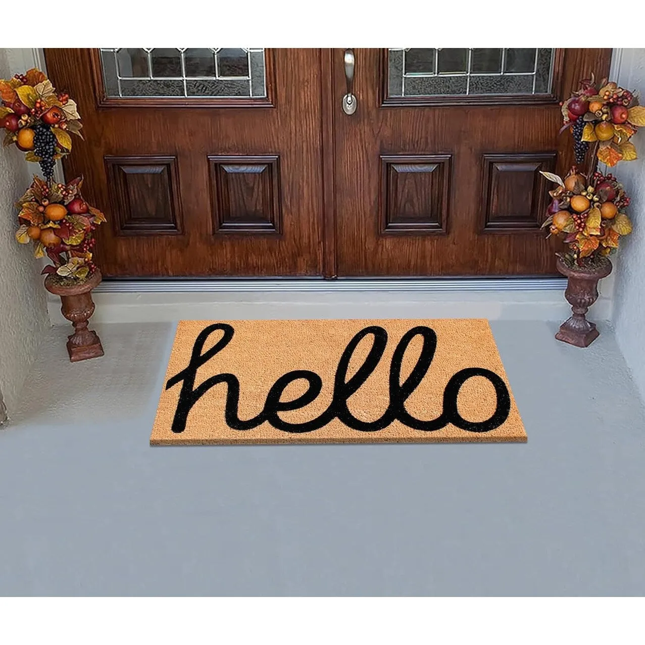A1HC First Impression 'HELLO' Entry Coir Flocked Doormat