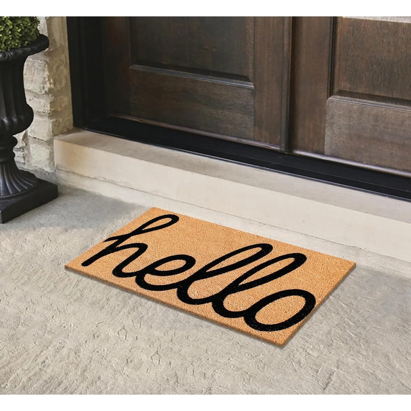 A1HC First Impression 'HELLO' Entry Coir Flocked Doormat