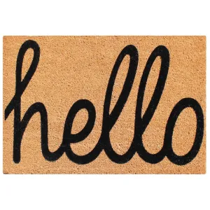 A1HC First Impression 'HELLO' Entry Coir Flocked Doormat
