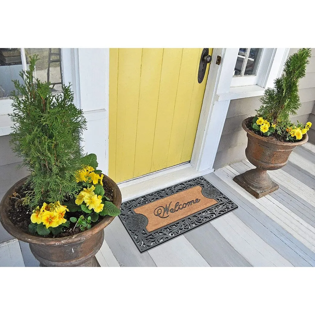A1HC Natural Coir and Rubber doormat 23X38