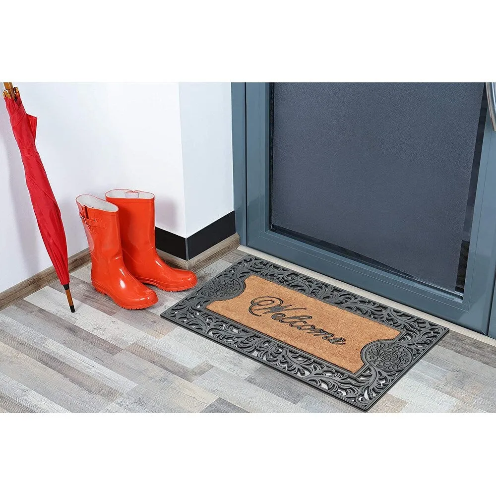 A1HC Natural Coir and Rubber doormat 23X38