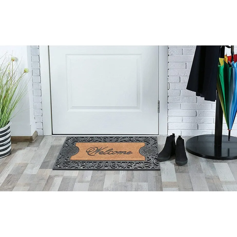 A1HC Natural Coir and Rubber doormat 23X38