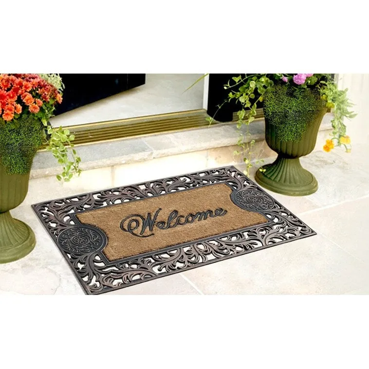 A1HC Natural Coir and Rubber doormat 23X38