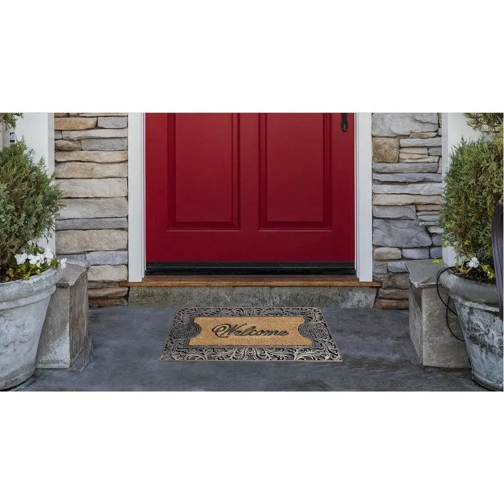 A1HC Natural Coir and Rubber doormat 23X38