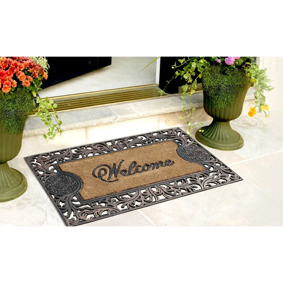 A1HC Natural Coir and Rubber doormat 23X38