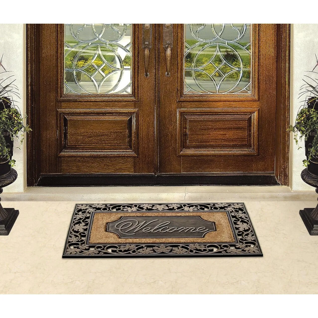 A1HC Rubber and Coir Dirt Trapper Heavy Weight Large Welcome Doormat. 23X38