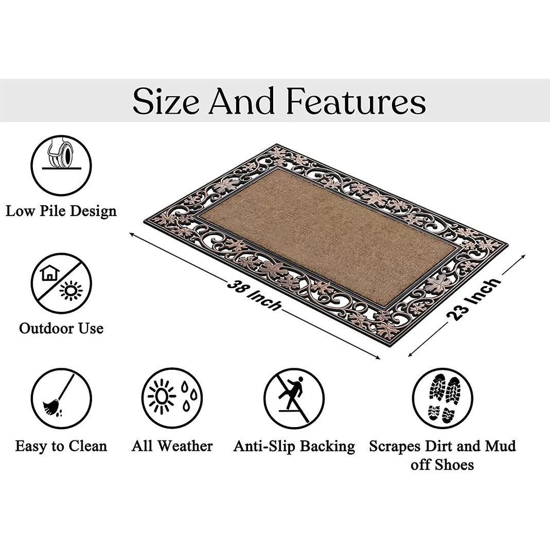 A1HC Rubber and Coir Dirt Trapper Heavy Weight Large Welcome Doormat. 23X38