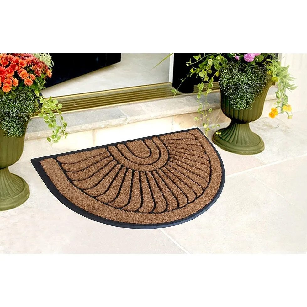 A1HC Rubber and Coir Striped Bronze Finished Outdoor Doormat - 24X36