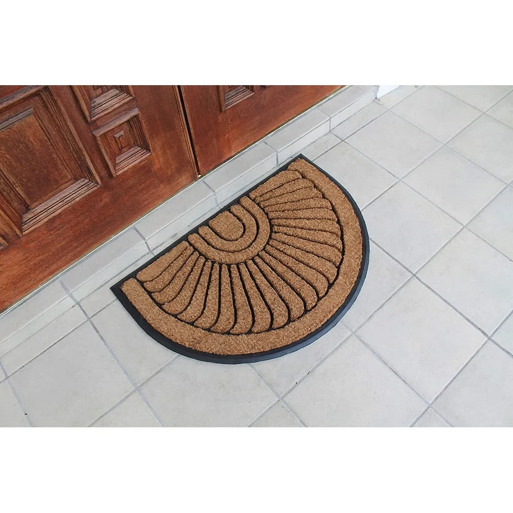 A1HC Rubber and Coir Striped Bronze Finished Outdoor Doormat - 24X36