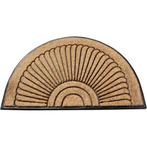 A1HC Sunburst Half Moon Tapered Edge Rubber/Coir Double Doormat