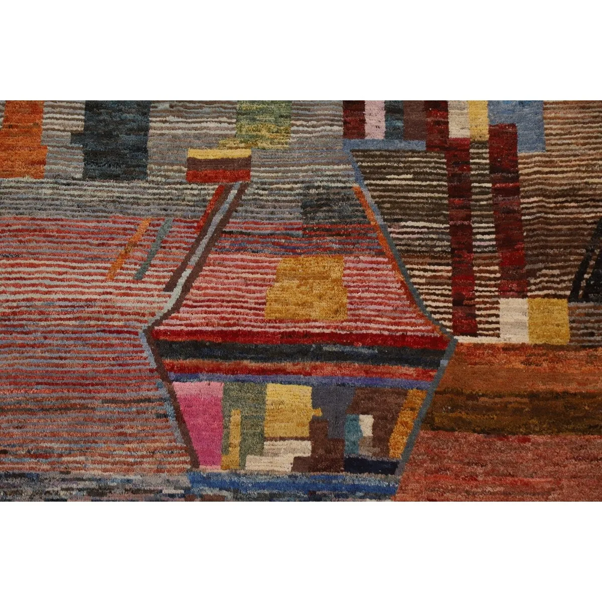 Abstract Moroccan Oriental Wool Area Rug Hand-knotted Carpet - 8'7 x 10'0