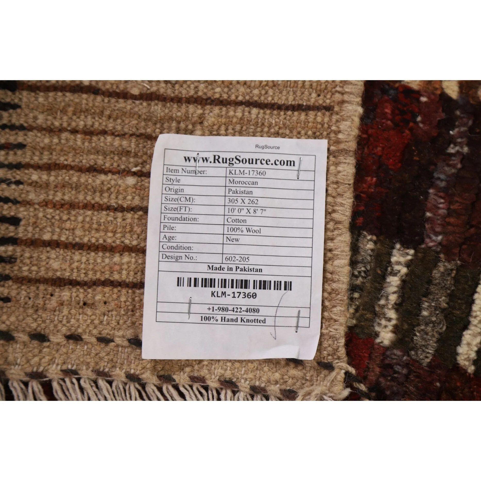 Abstract Moroccan Oriental Wool Area Rug Hand-knotted Carpet - 8'7 x 10'0