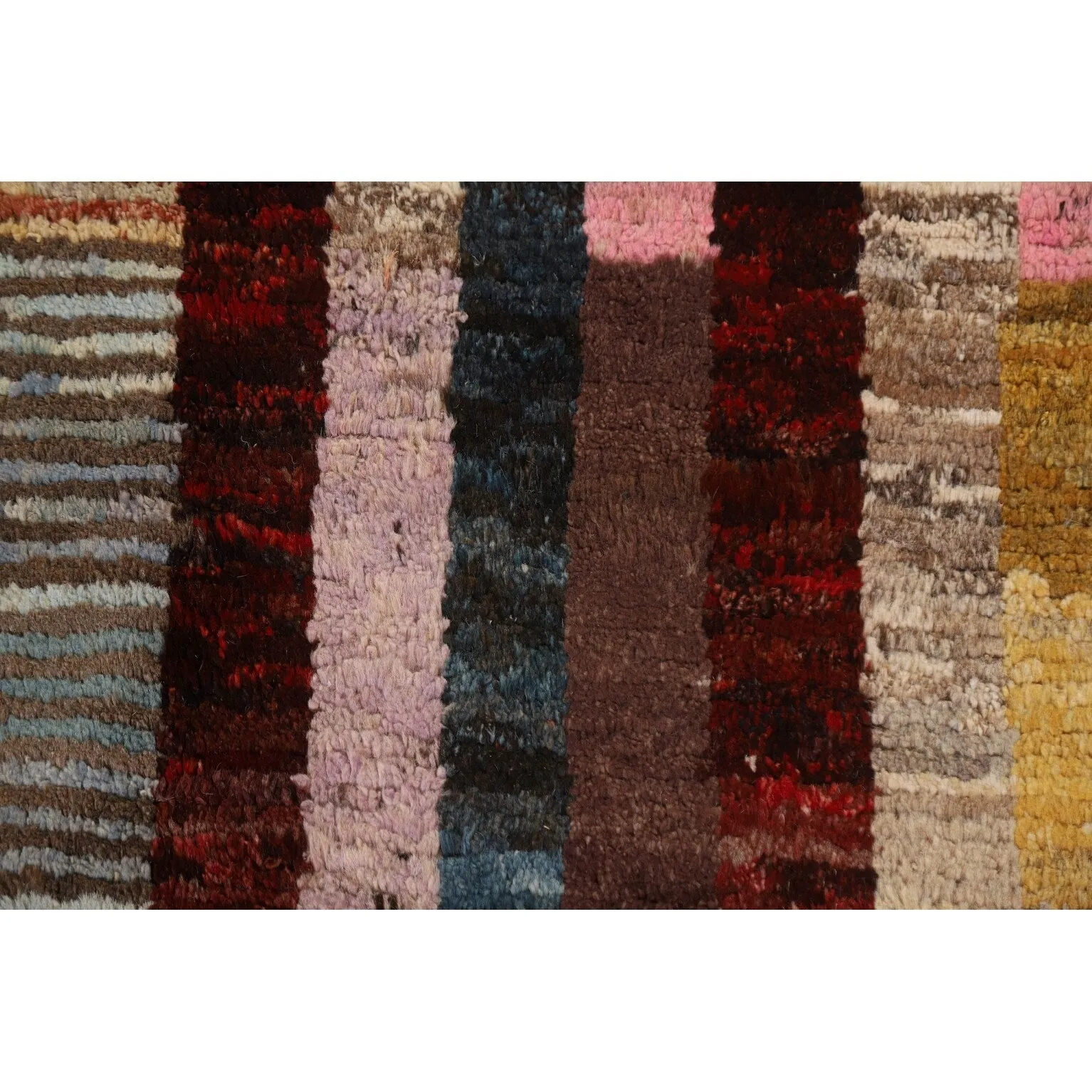 Abstract Moroccan Oriental Wool Area Rug Hand-knotted Carpet - 8'7 x 10'0