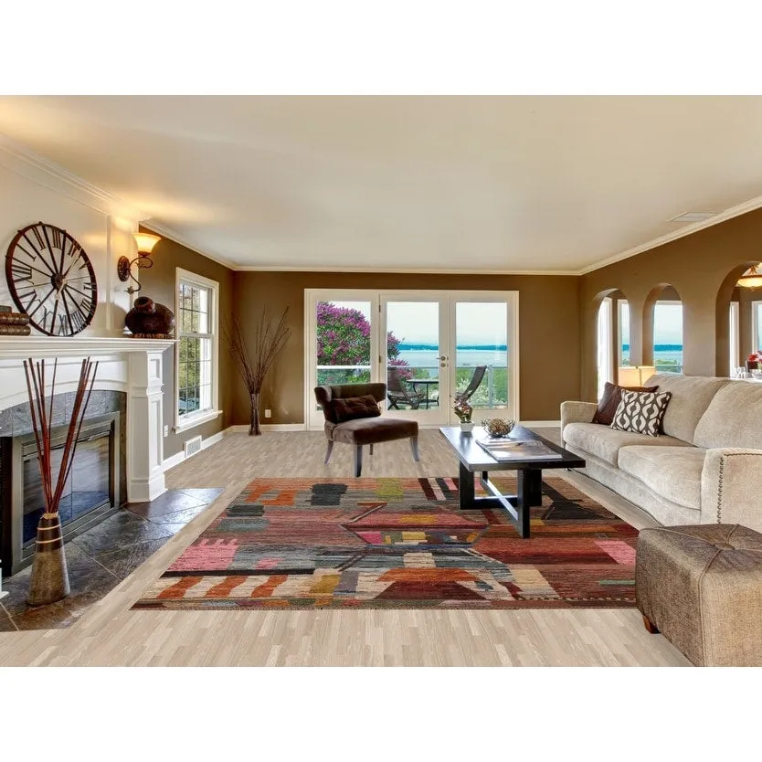 Abstract Moroccan Oriental Wool Area Rug Hand-knotted Carpet - 8'7 x 10'0