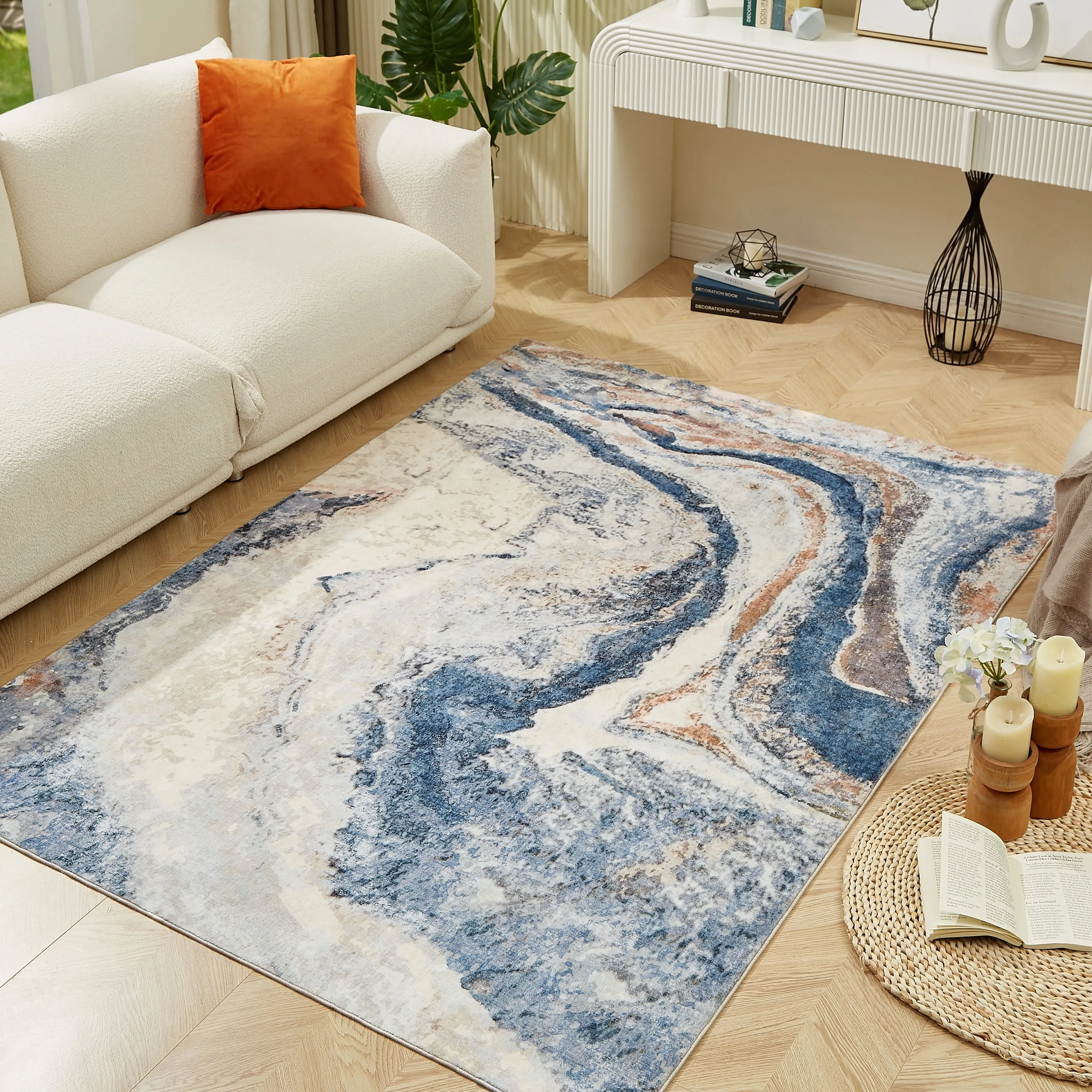 Abstract Wave Area Rug 303